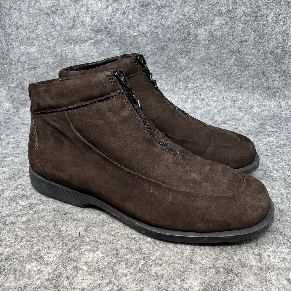 Ecco Suede Ankle Boots Womens Size 37 US‎ 6.5 Leather Low Zip Outdoor